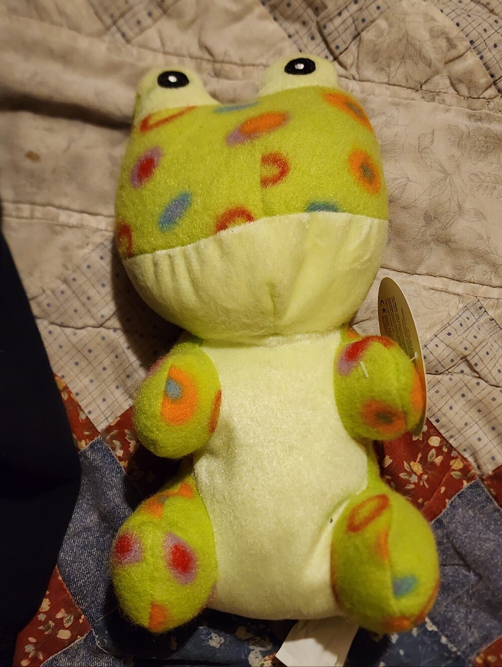 The Toy Barn Green Spotted Polka Dot Frog Plush